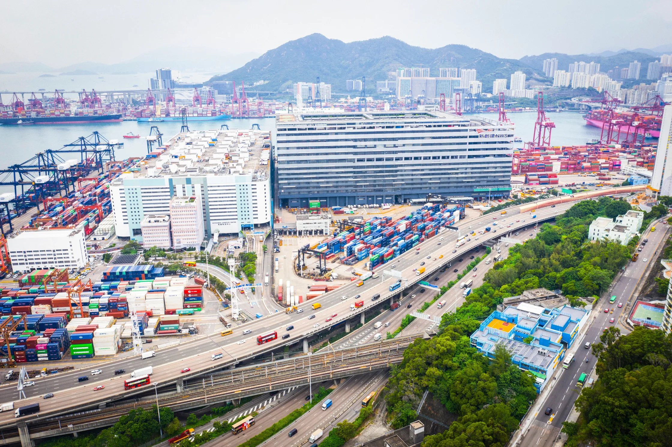 Container terminal and logistics facilities in Hong Kong